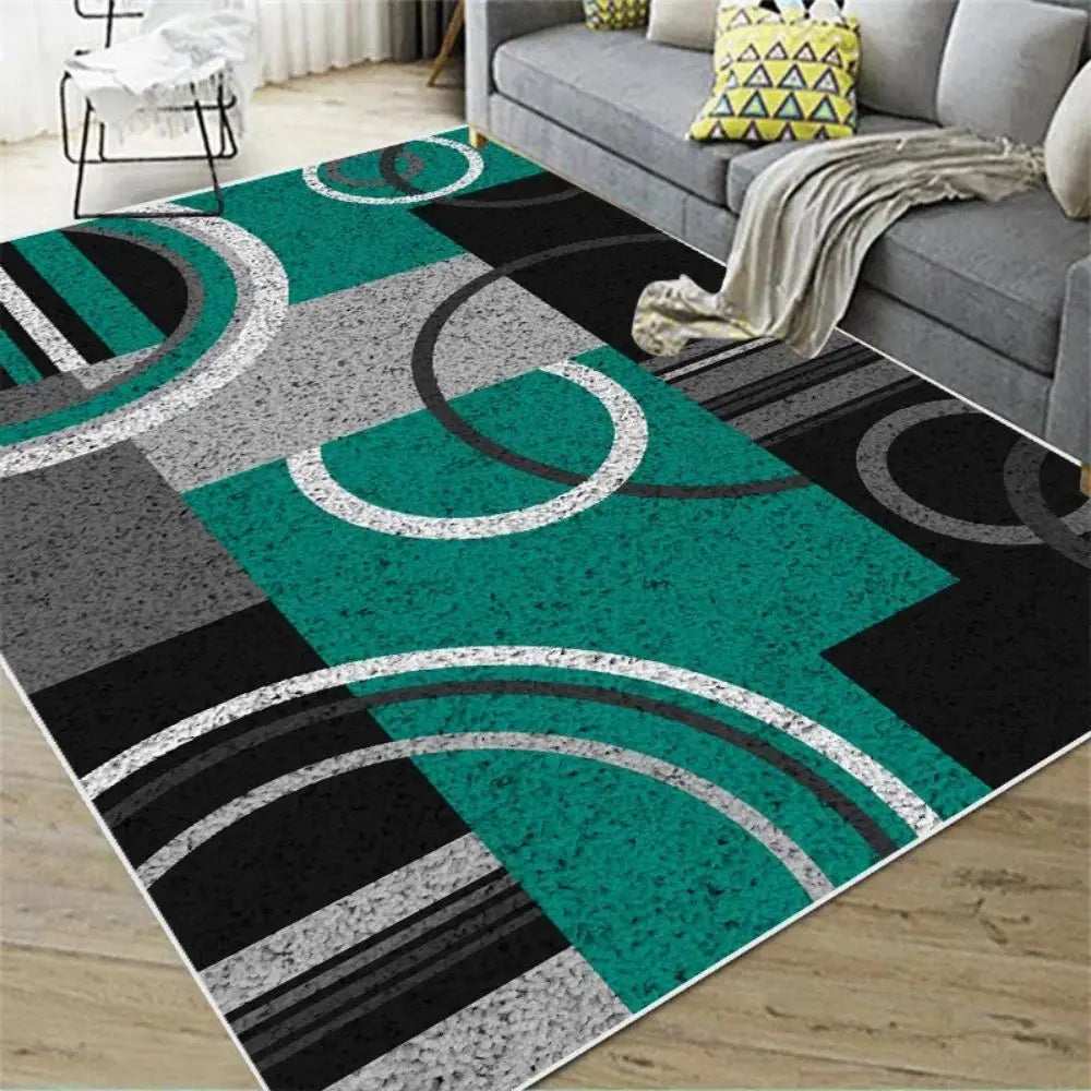 VIKAMA Nordic Abstract Carpet Living Room Bedroom Kitchen Dining Room Floor Mat Home Decor Geometric Large Area Floor Mat by HARMONYA STORE