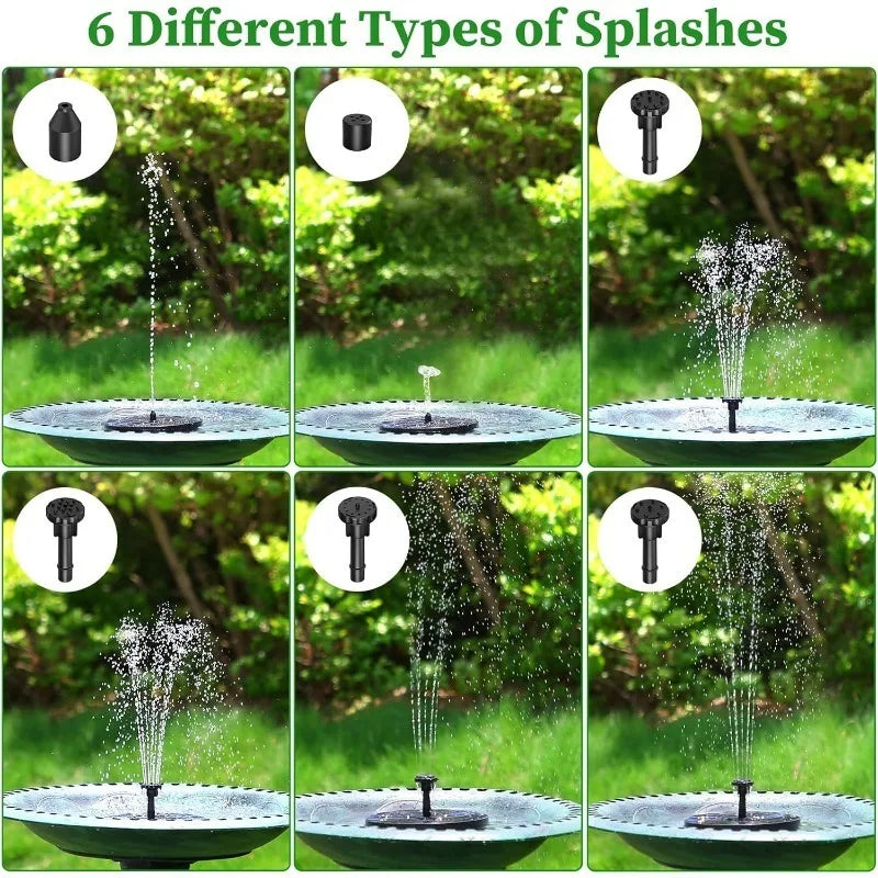 1W/1.5W/2.5W Outdoor Solar Fountain Suitable for Garden Pond Solar Fountain Pump Kit with 6 Nozzles for Garden Decoration by HARMONYA STORE