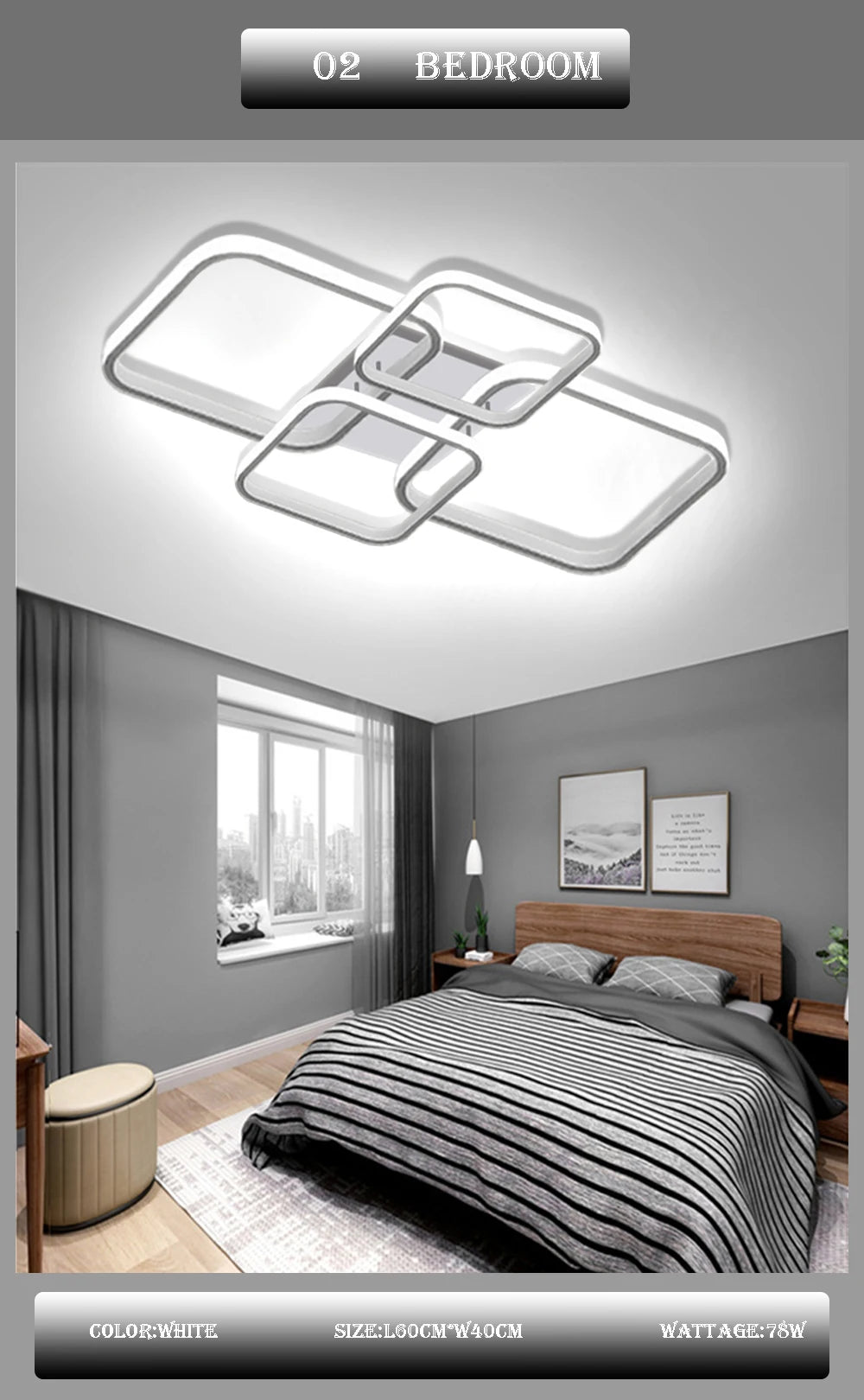 Nordic LED Ceiling Lamp Square Aluminium Balck White Home Decor For Living Room Bedroom Restaurant Indoor Lighting Fixtures by HARMONYA STORE