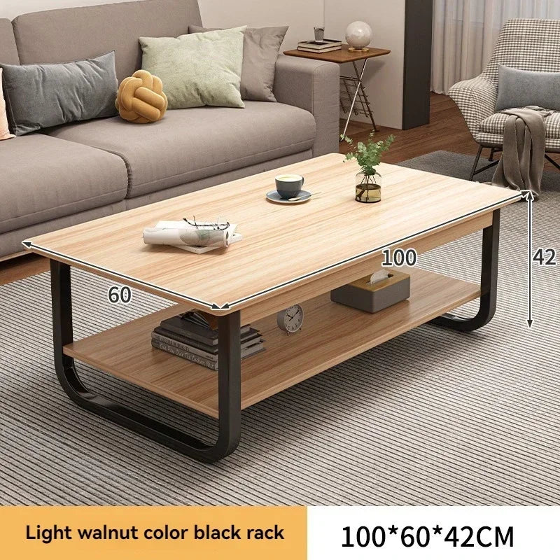 Modern minimalist coffee table, small apartment, living room, sofa, nearby balcony, tea table, rental room, rectangular tea tabl by HARMONYA STORE