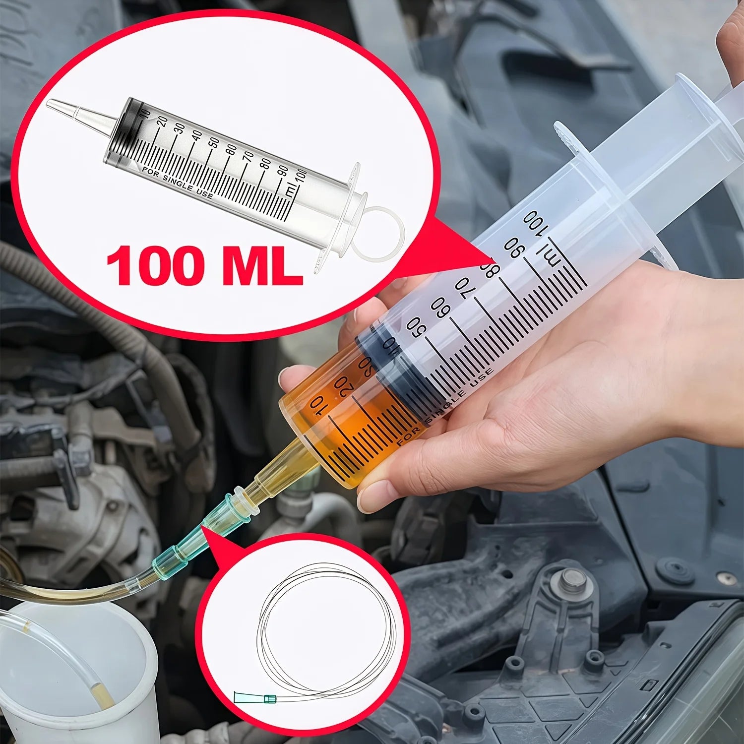 1 set of car water suction/injection tool with syringe by HARMONYA STORE