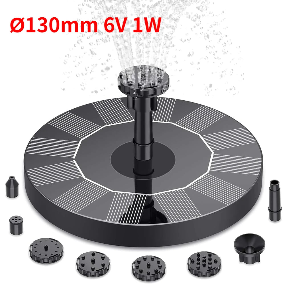 1W/1.5W/2.5W Outdoor Solar Fountain Suitable for Garden Pond Solar Fountain Pump Kit with 6 Nozzles for Garden Decoration by HARMONYA STORE