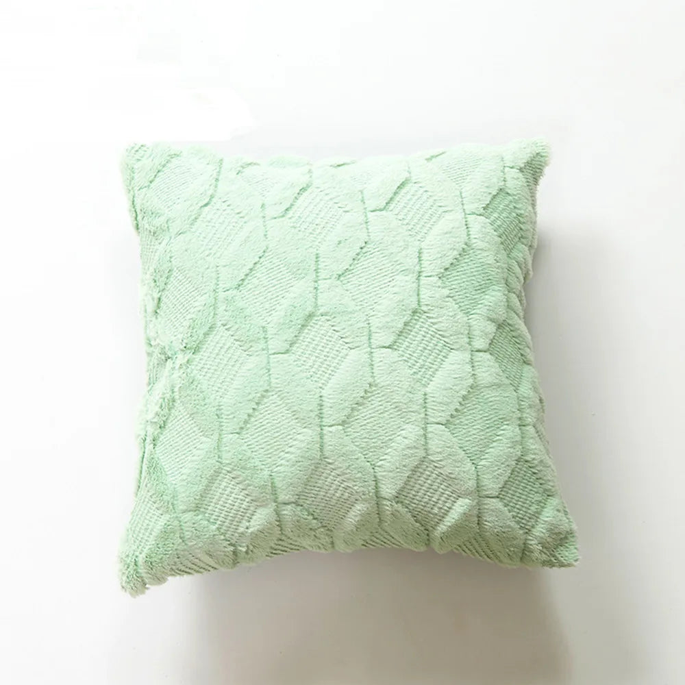 Plush Embroidered Cushion Cover 50x50cm/60x60 Faux Fur Soft Square Case Nordic Sofa Throw Pillow Cover Bedroom Home Decor by HARMONYA STORE