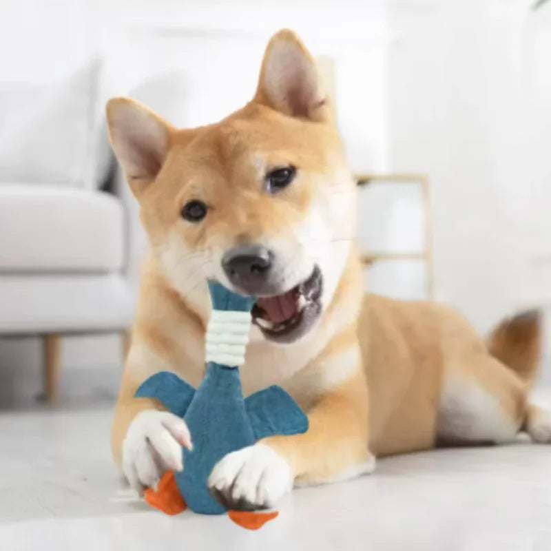 Puppy Squeaker Squeaky Plush Bone Dog Toy - Fun Chew Toy for Teething Pets Molar Training Accessory for Canine Playtime by HARMONYA STORE