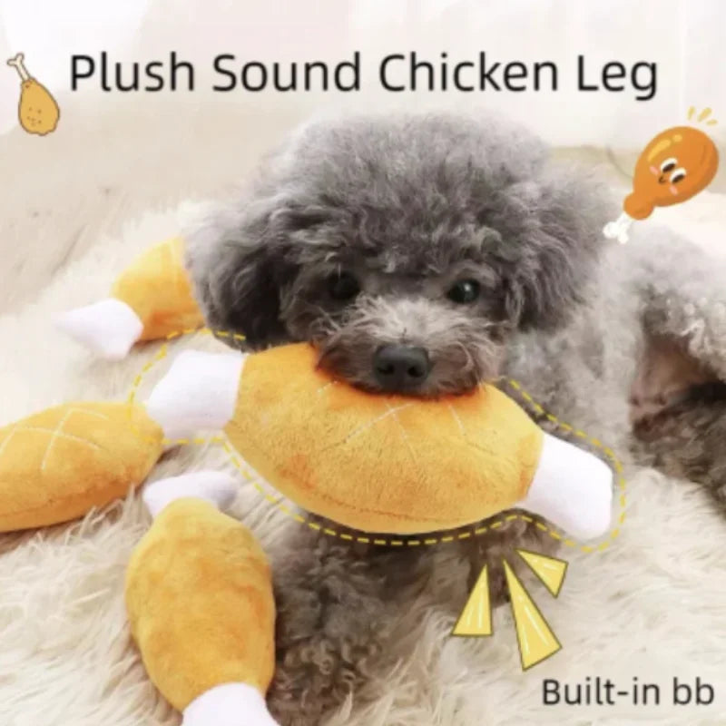 Puppy Squeaker Squeaky Plush Bone Dog Toy - Fun Chew Toy for Teething Pets Molar Training Accessory for Canine Playtime by HARMONYA STORE