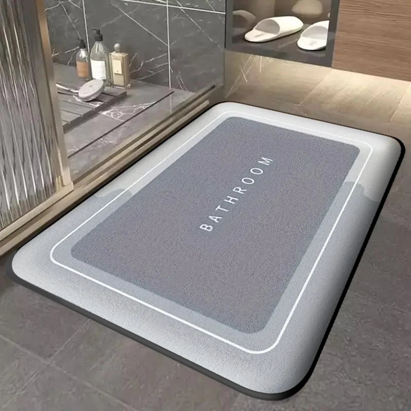 Thickened bathroom absorbent mat simple door dirt-resistant mat home kitchen mat quick-drying foot mat non-slip entry mat by HARMONYA STORE
