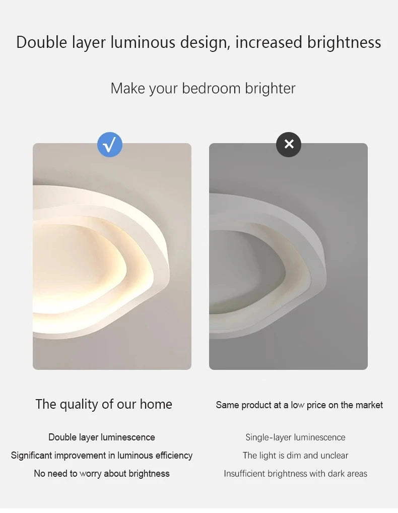 Nordic Bedroom LED Ceiling Lights Home Modern Style Indoor Master Bedroom Lustre Circular Brief Home Decorate Lighting Fixtures by HARMONYA STORE