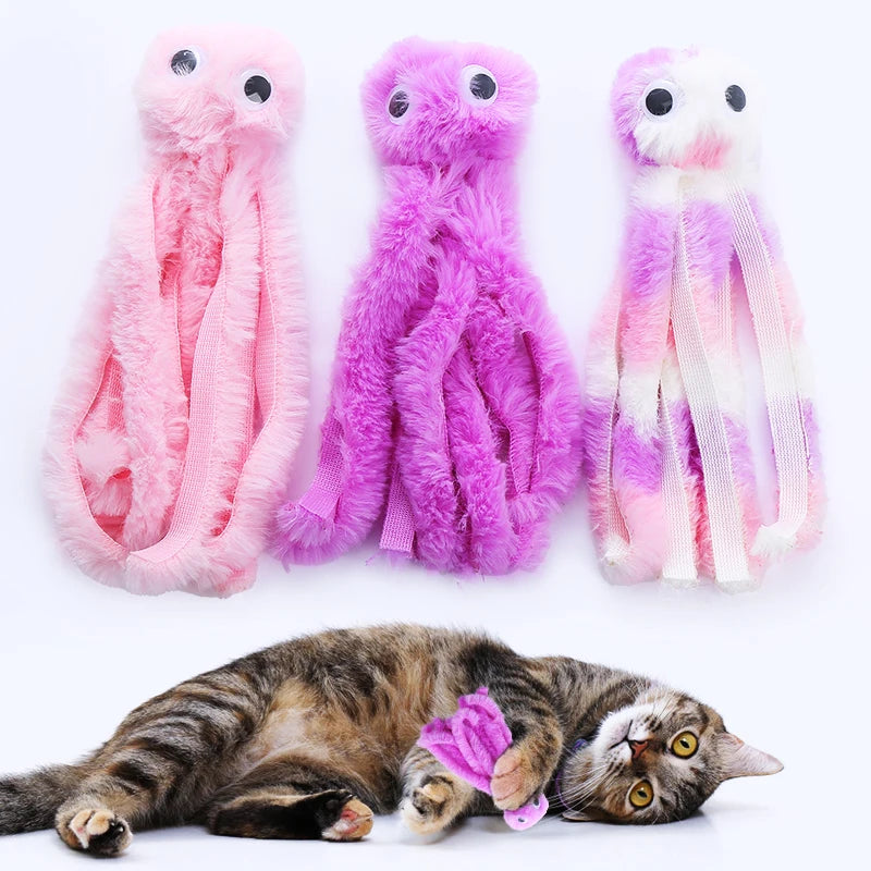 Cat toy Cute octopus plush toy bite resistant teeth interactive play pet supplies by HARMONYA STORE