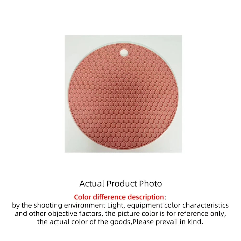 Table mat tool multifunctional kitchen silicone tableware mat, round anti slip and heat-resistant coffee cup coaster, pot holder by HARMONYA STORE