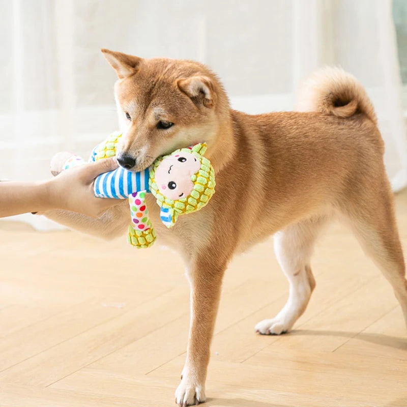 Pet Plush Toy Cat Dog Puzzle Toy Cute Animals Bite Resistant Interactive Squeaky Pet Dog Teeth Cleaning Chew Toy Pet Supplies by HARMONYA STORE
