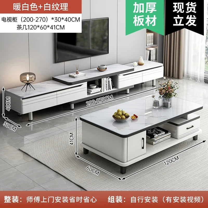 Modern LED TV Stand for Televisions Up Coffee Table Glass Shelves and Drawer Gaming Entertainment Center with Multiple Cabinet by HARMONYA STORE