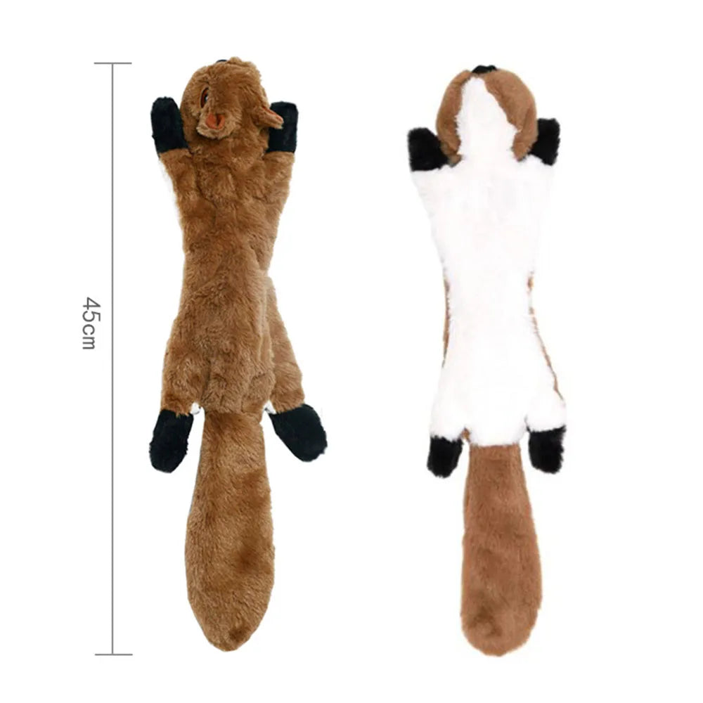 Funny Simulated Animal No Stuffing Dog Toy with Squeakers Durable Stuffingless Plush Squeaky Dog Chew Toy Crinkle Pet Squeak Toy by HARMONYA STORE