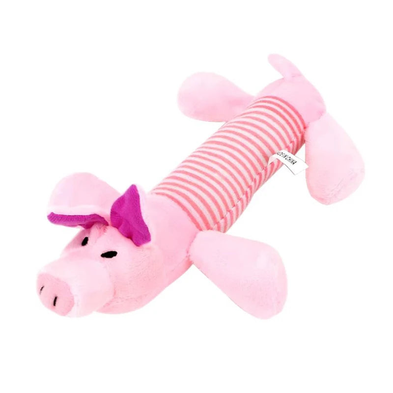 Pet Dogs, Cats, Plush Cartoon Embroidery, Bite Resistant and Stress Relieving, Ducks, Pigs, Elephants, Cute Vocalizations Toys by HARMONYA STORE
