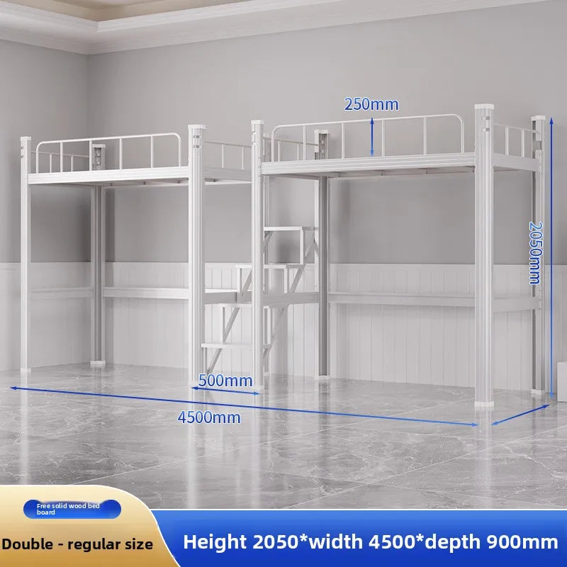 Upper Bed Lower Table Combined Bed College Dormitory Elevated Bed Small Apartment Household Wrought Iron Bed Apartment Bed by HARMONYA STORE