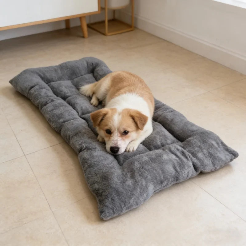 Extra Large Plush Dog Bed Sofa Thickened Super Soft Polyester Pet Mat Dog Crate Mat Bed For Small Medium Large Dog Bed by HARMONYA STORE