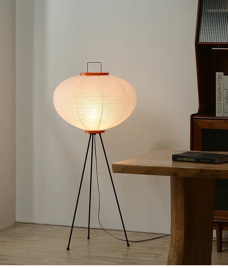 Japanese-style Noguchi Isamu Tea Room Rice Paper Floor Lamp Hotel Bedroom Study Home Decorate Surprised Style Design Table Lamps by HARMONYA STORE