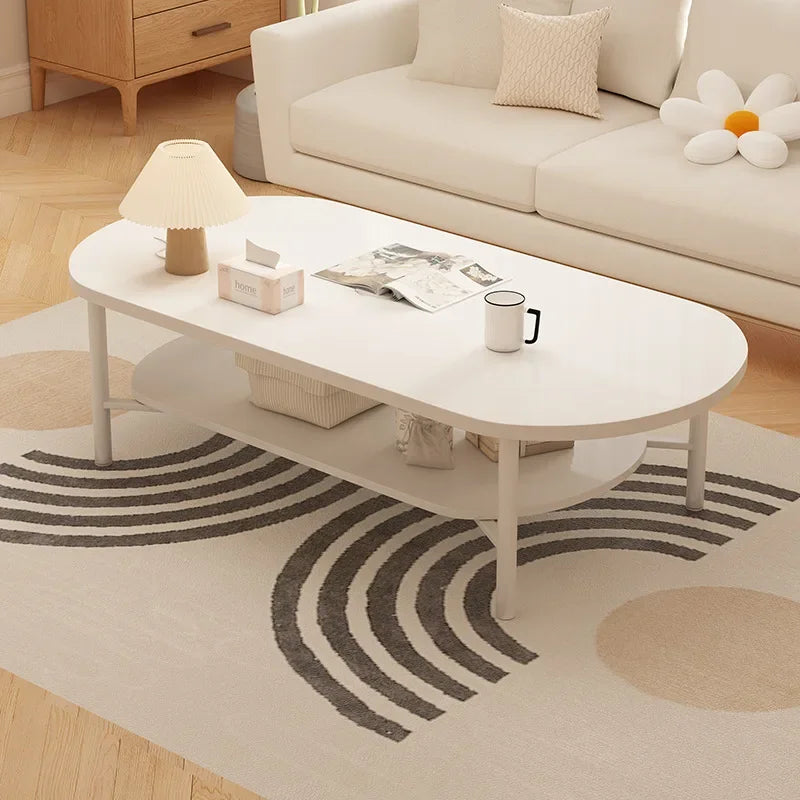 Coffee table small apartment living room household sofa tea table oval table small table by HARMONYA STORE