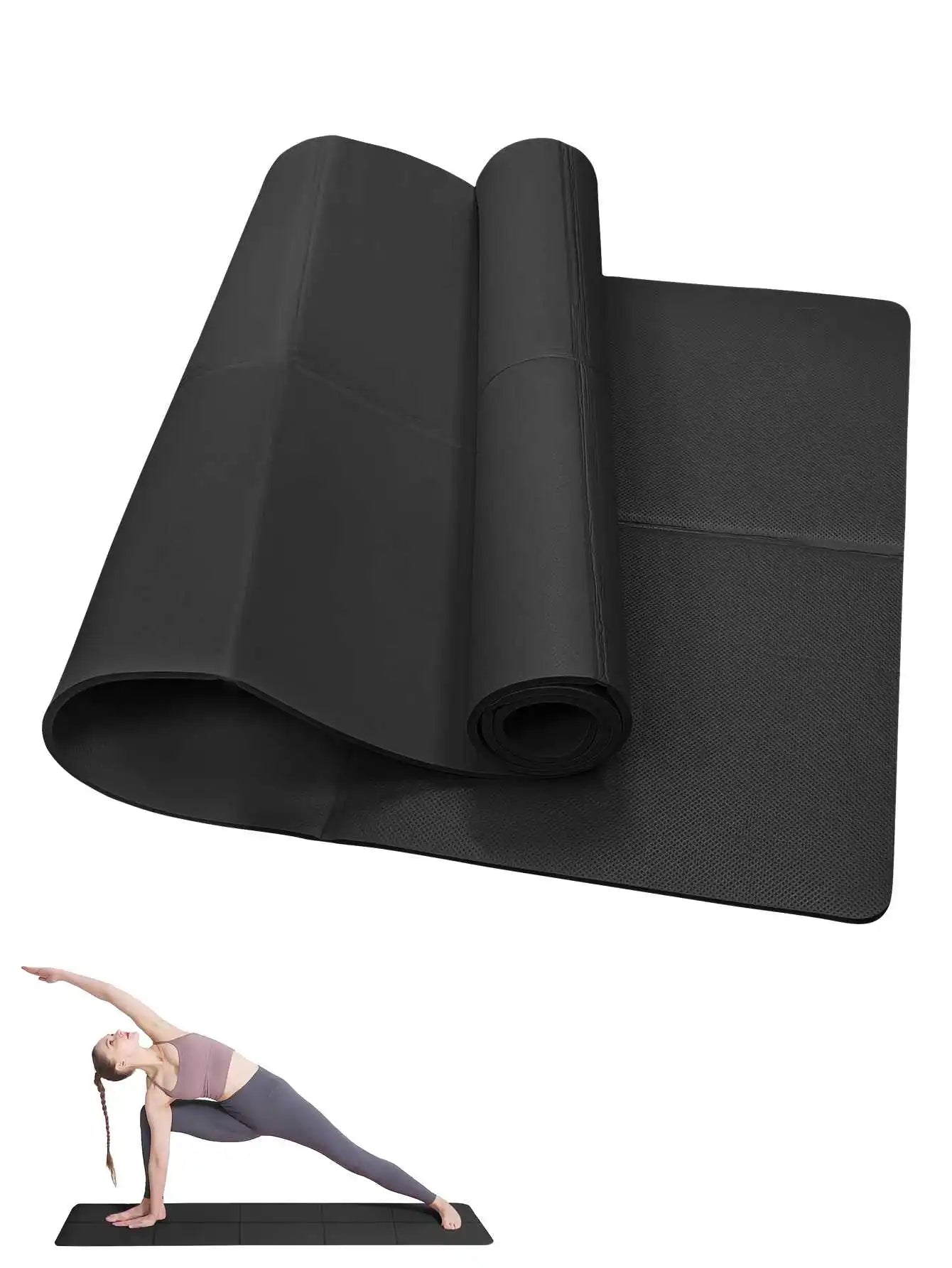 Yoga Mat Pilates Fitness Mat 3/4/6mm Thicknes Non Slip Yoga Cushion Travel Fitness Exercise Pad for Women Home Gym Floor Workout by HARMONYA STORE