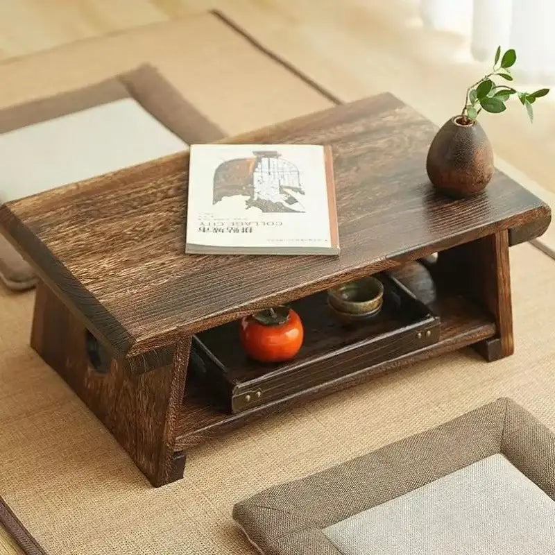 Solid Wood Tatami Bay Window Small Table Tea Table Japanese Style Balcony Table Tea Tables Home Small Tea Tables Folding Tables by DSERS