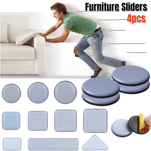 4pcs/set Furniture Leg Slider Pads Anti Scratch Easy Move Heavy Furniture Thickened Moving Pad Anti-abrasion Floor Protector Mat by HARMONYA STORE