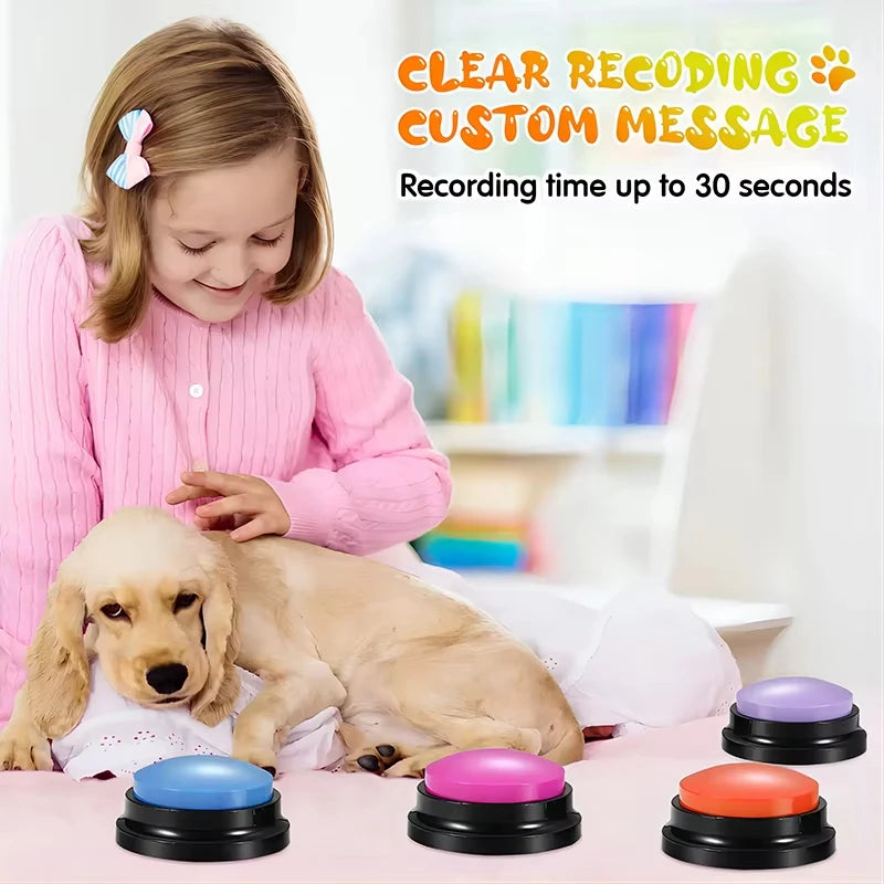 Dog Communication Buttons Voice Recording Button for Pet Training Buzzer 30 Second Record Playback Funny Gift for Talking by HARMONYA STORE