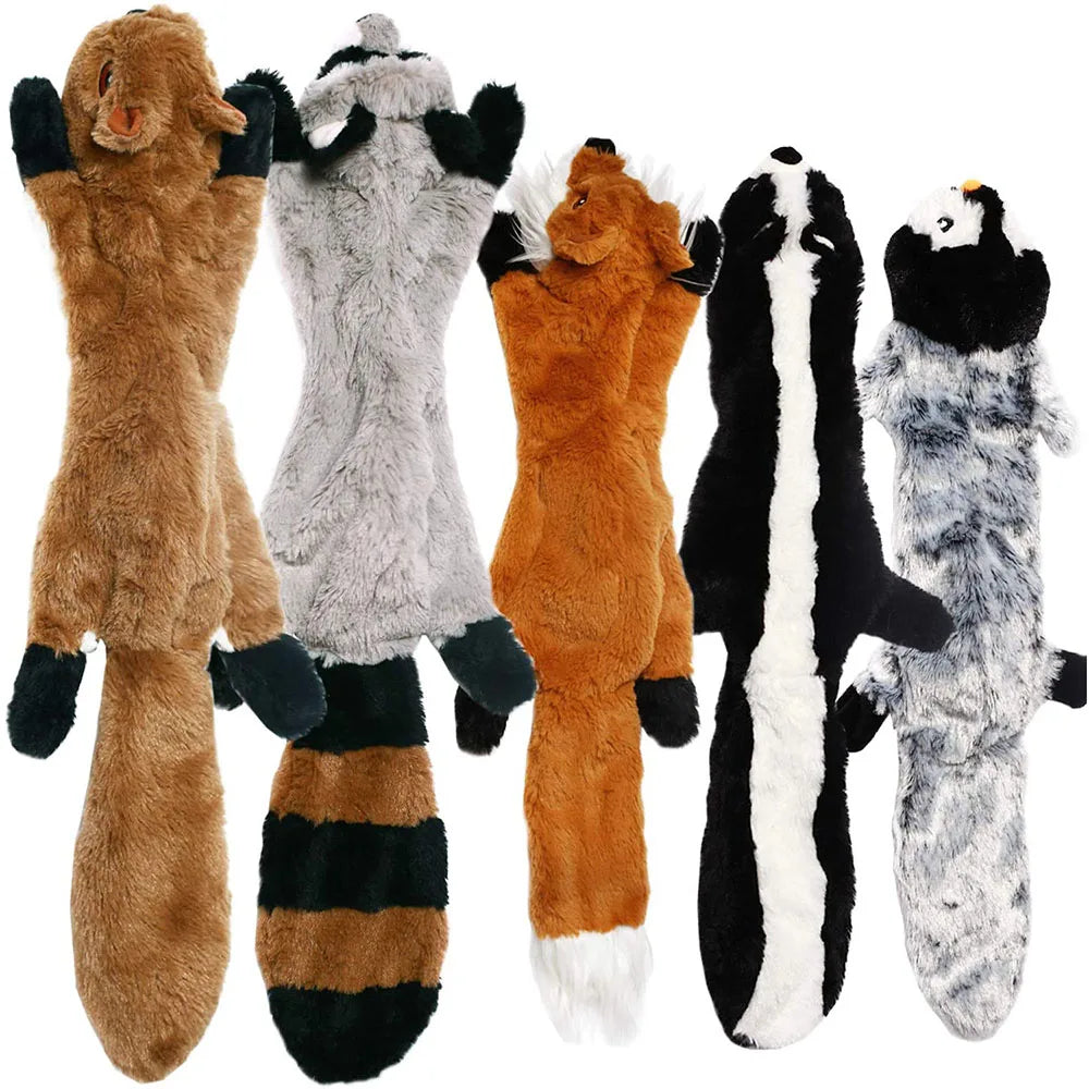 Funny Simulated Animal No Stuffing Dog Toy with Squeakers Durable Stuffingless Plush Squeaky Dog Chew Toy Crinkle Pet Squeak Toy by HARMONYA STORE