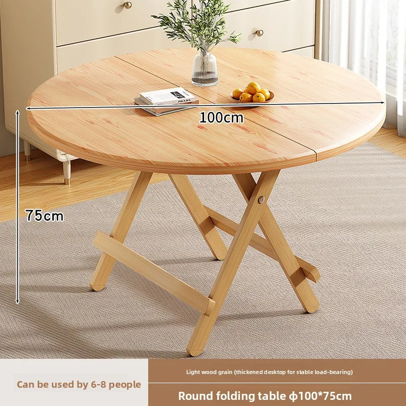 Sturdy Folding Dining Table - No Assembly Needed, Strong Stable Desk for Kitchen, Study & Office, round dining table,small table by HARMONYA STORE
