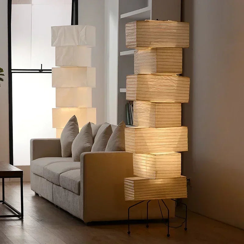 Japanese-style Noguchi Isamu Tea Room Rice Paper Floor Lamp Hotel Bedroom Study Home Decorate Surprised Style Design Table Lamps by HARMONYA STORE