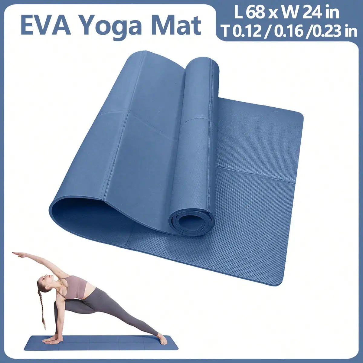 Yoga Mat Pilates Fitness Mat 3/4/6mm Thicknes Non Slip Yoga Cushion Travel Fitness Exercise Pad for Women Home Gym Floor Workout by HARMONYA STORE