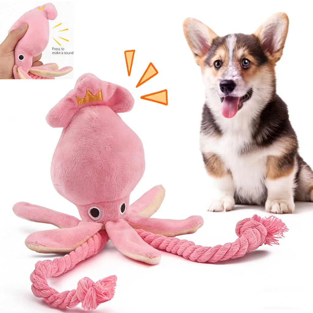 Dog toys; cat toys; sound-emitting cotton rope octopus; durable chew toys for cleaning teeth; interactive pet toys. by HARMONYA STORE