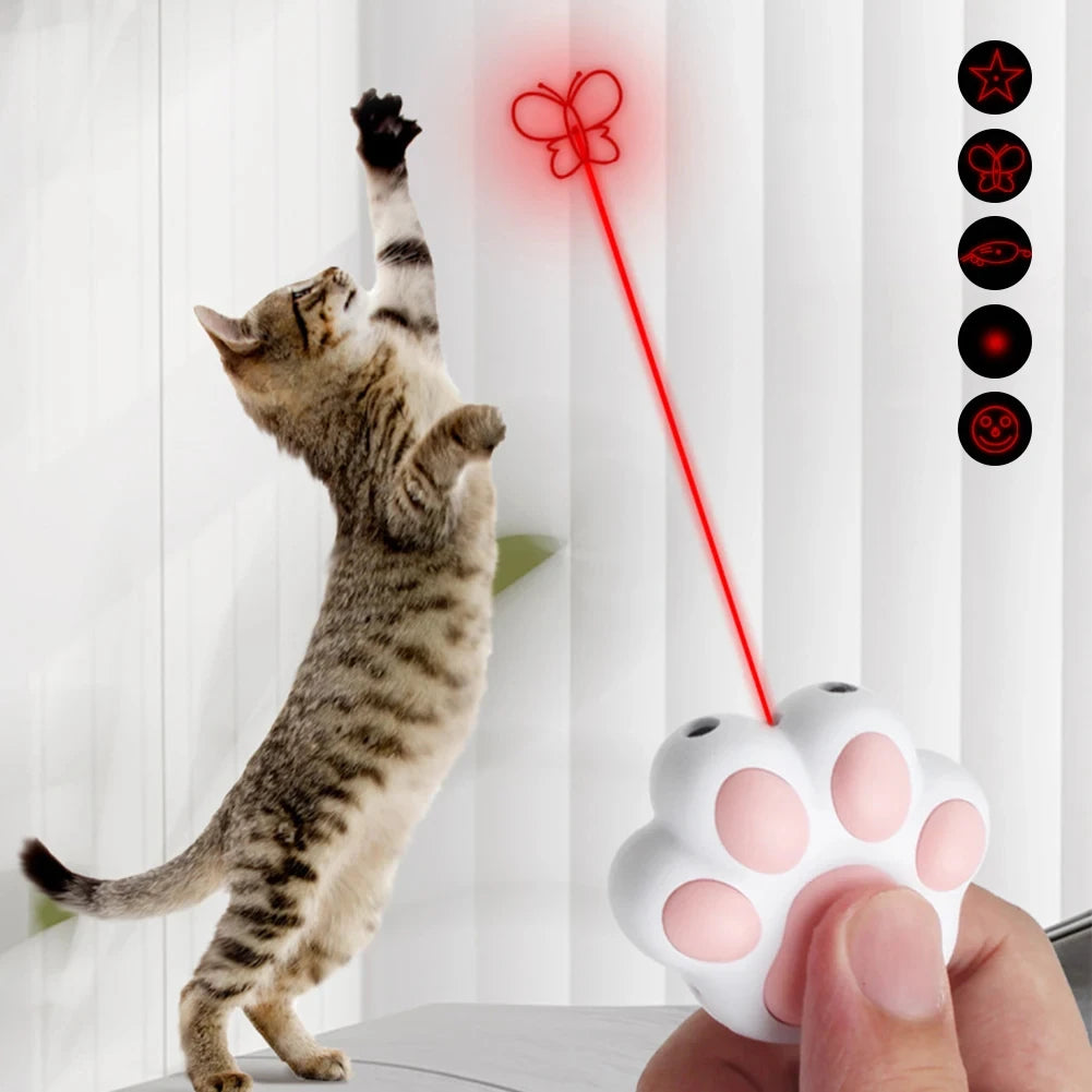 Funny Laser Pet Toys Rechargeable 5 Adjustable Patterns for Pet Dog Cats Interactive Kitten Training Chaser Cat Pets Accessories by HARMONYA STORE