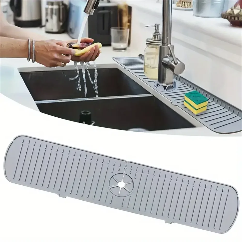 Silicone Faucet Water Catcher Mats,Kitchen Sink Spill-Proof Drying Pads,Anti-Slip Drain and Splash Guard Water Catcher Mat by HARMONYA STORE
