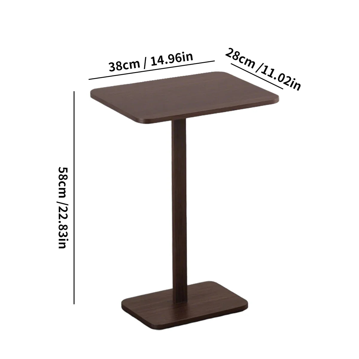 Minimalist C-Shaped End Table，Lightweight Sofa Bed Tray，Rustic Brown For Small Living Room TV Snack by HARMONYA STORE