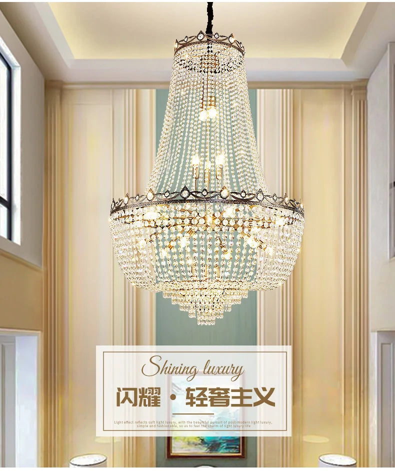 Luxury Crystal Chandeliers Lustre Duplex Loft Home Decorate Ceiling Chandelier Pendant Lights for Living Dining Room Żyrandol by HARMONYA STORE