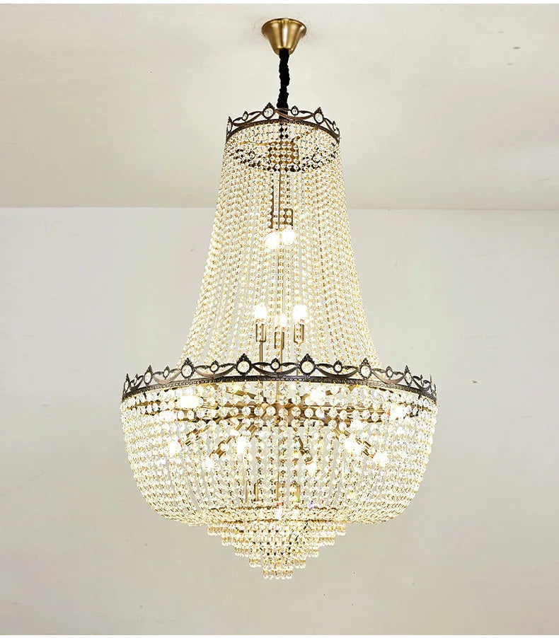 Luxury Crystal Chandeliers Lustre Duplex Loft Home Decorate Ceiling Chandelier Pendant Lights for Living Dining Room Żyrandol by HARMONYA STORE