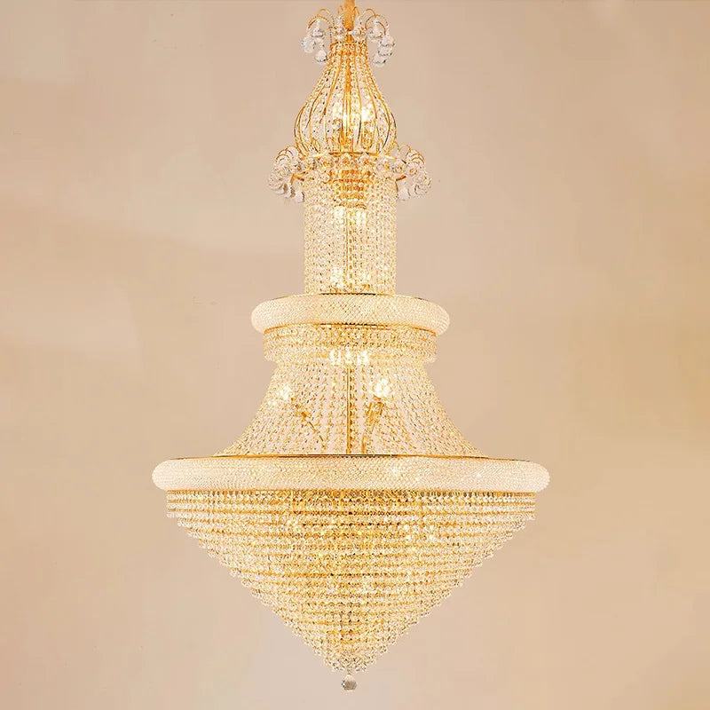Luxury Crystal Chandeliers Home Decorate Ceiling Chandelier Lustre Duplex Loft Pendant Lights for Living Dining Room Żyrandol by HARMONYA STORE