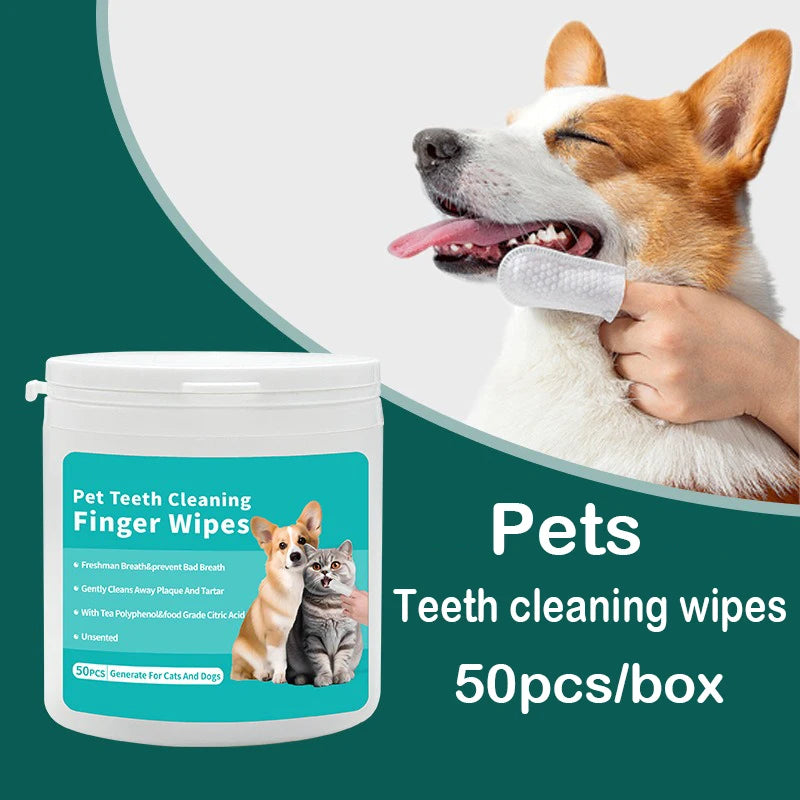 Pet cleaning products Disposable finger toothbrush Pet teeth cleaning finger covers wet wipes Dog and cat oral cleaning by HARMONYA STORE