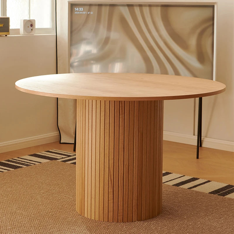 Table Kitchens Dining Room Furniture Restaurant Large Complete Wooden Round Dining Tables by HARMONYA STORE