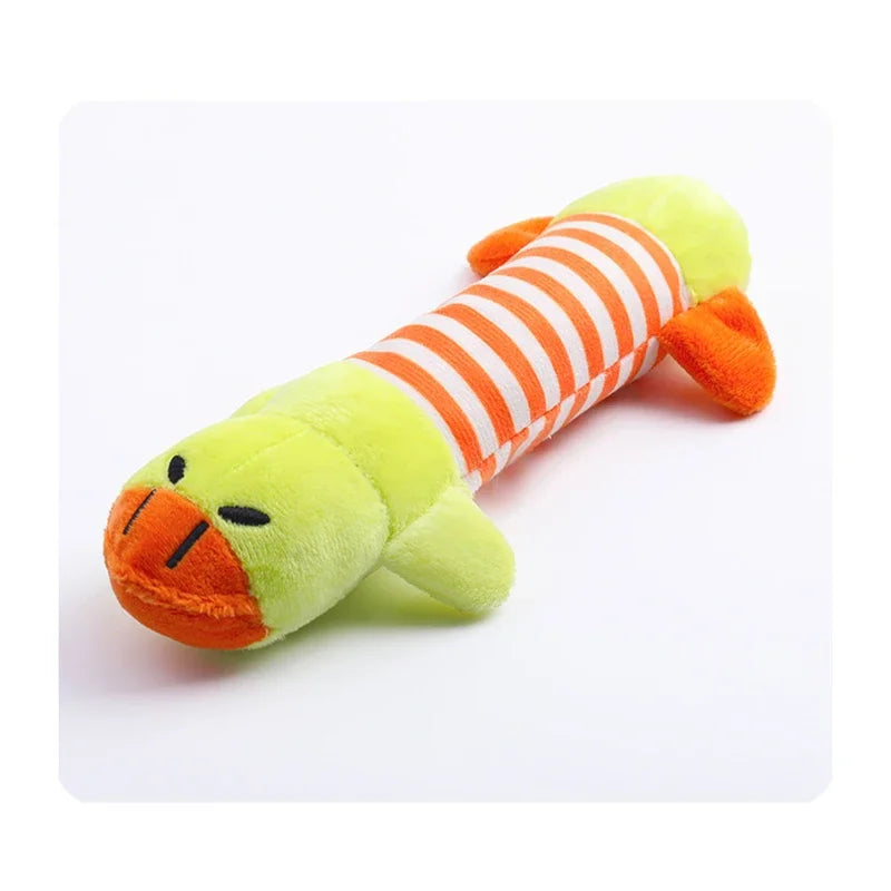 Pet Dogs, Cats, Plush Cartoon Embroidery, Bite Resistant and Stress Relieving, Ducks, Pigs, Elephants, Cute Vocalizations Toys by HARMONYA STORE