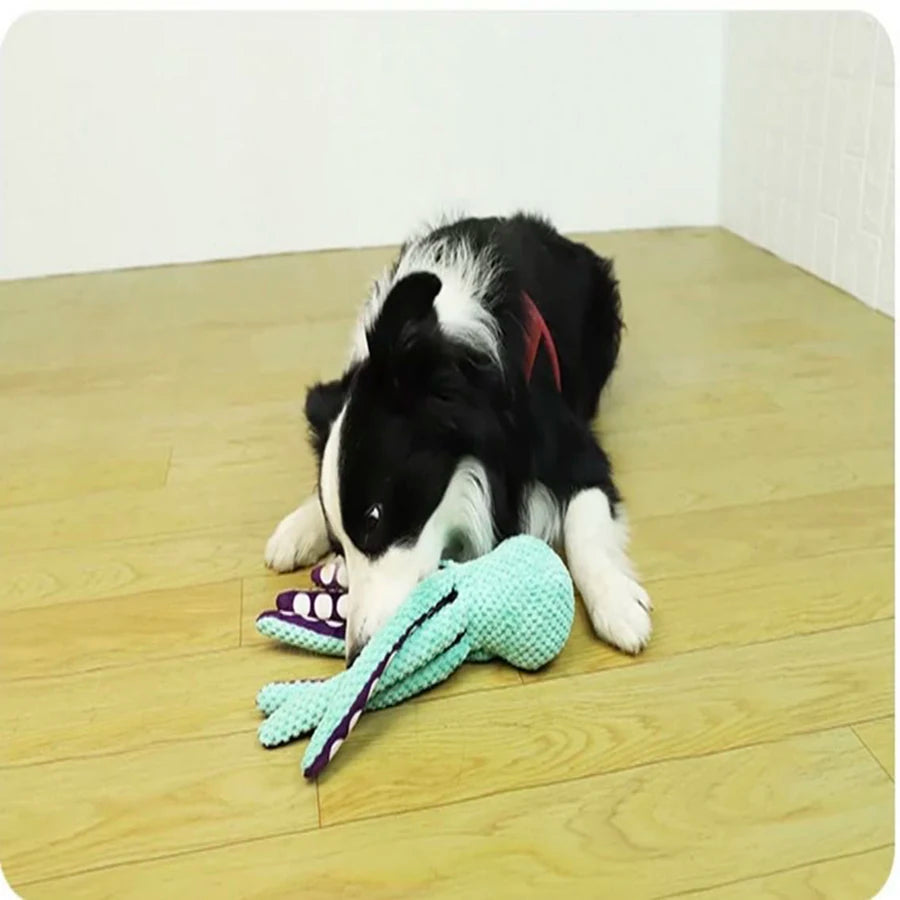 Dog pet plush octopus toy interactive sound anti-demolition home large and small dog boredom companion toy by HARMONYA STORE