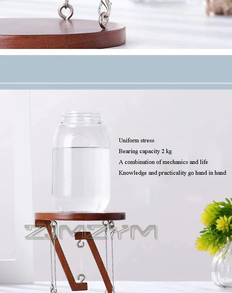 Tensegrity Structure Floating Table Wooden Stand Desktop Ornament For Office Living Room Desk TV Cabinet Home Decoration by HARMONYA STORE