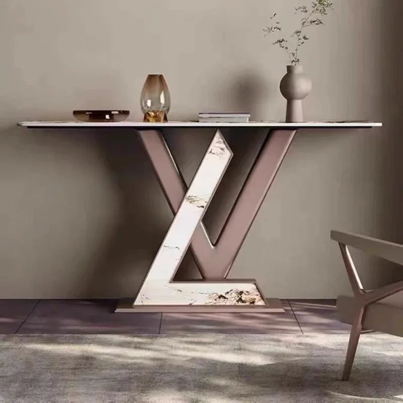 Beauty Minimalist Console Table Luxury Aesthetic Marble Simple Console Table Hallway Glamour Tisch Wohnzimer Home Furniture by HARMONYA STORE
