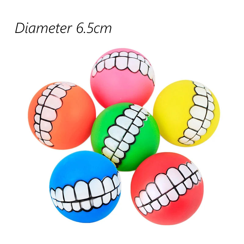 1pcs Diameter 6cm Squeaky Pet Dog Ball Toys for Small Dogs Rubber Chew Puppy Toy Dog Stuff Dogs Toys Pets brinquedo cachorro by HARMONYA STORE
