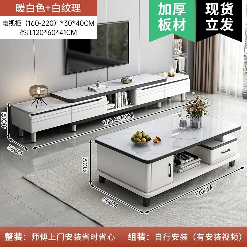 Modern LED TV Stand for Televisions Up Coffee Table Glass Shelves and Drawer Gaming Entertainment Center with Multiple Cabinet by HARMONYA STORE