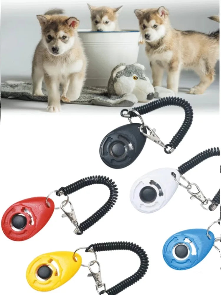 Dog Training Clicker Pet Cat Dog Click Trainer Various Style Aid Adjustable WristStrap Sound Key Chain Dog Repeller Pet Product by HARMONYA STORE