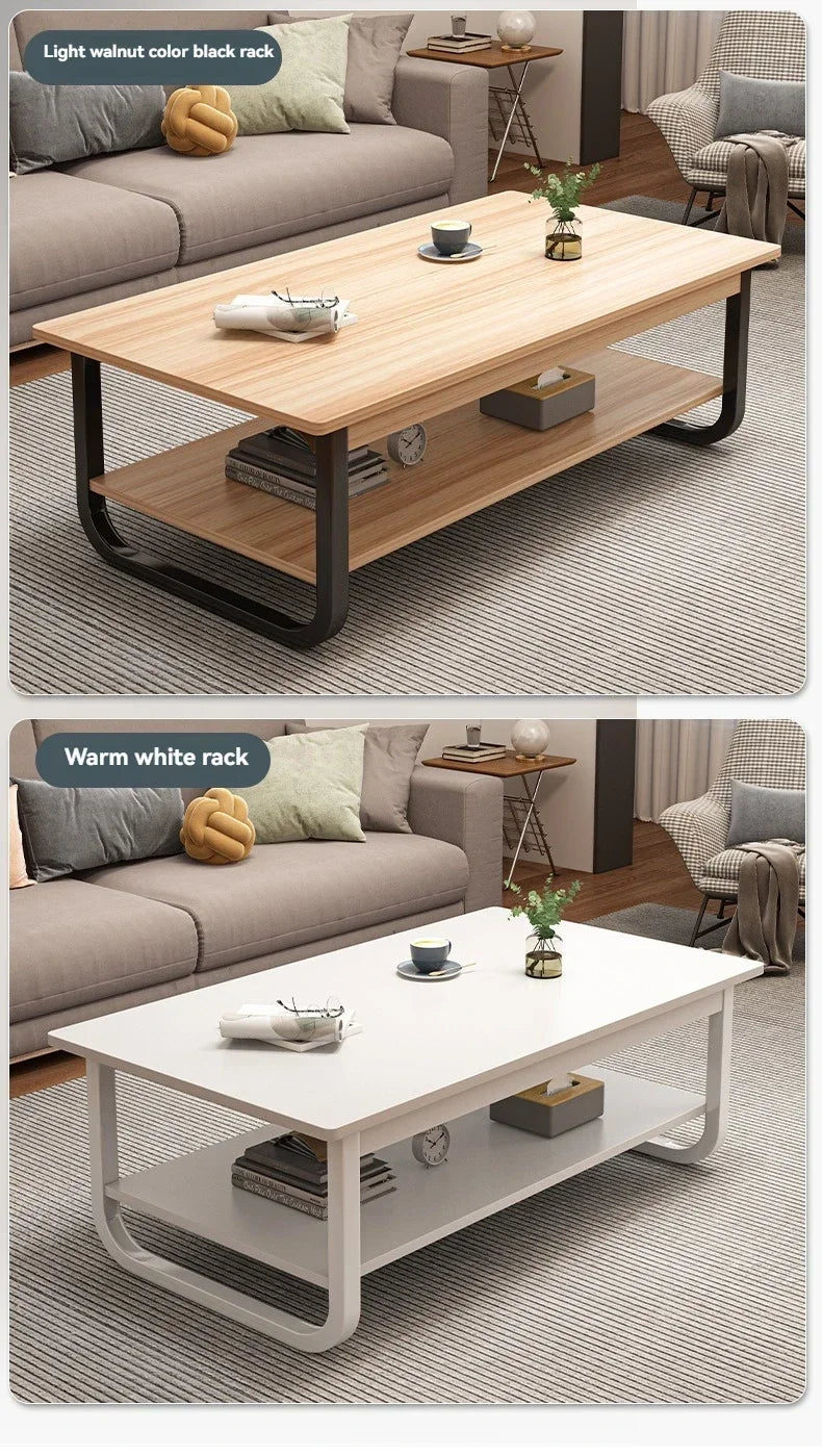 Modern minimalist coffee table, small apartment, living room, sofa, nearby balcony, tea table, rental room, rectangular tea tabl by HARMONYA STORE