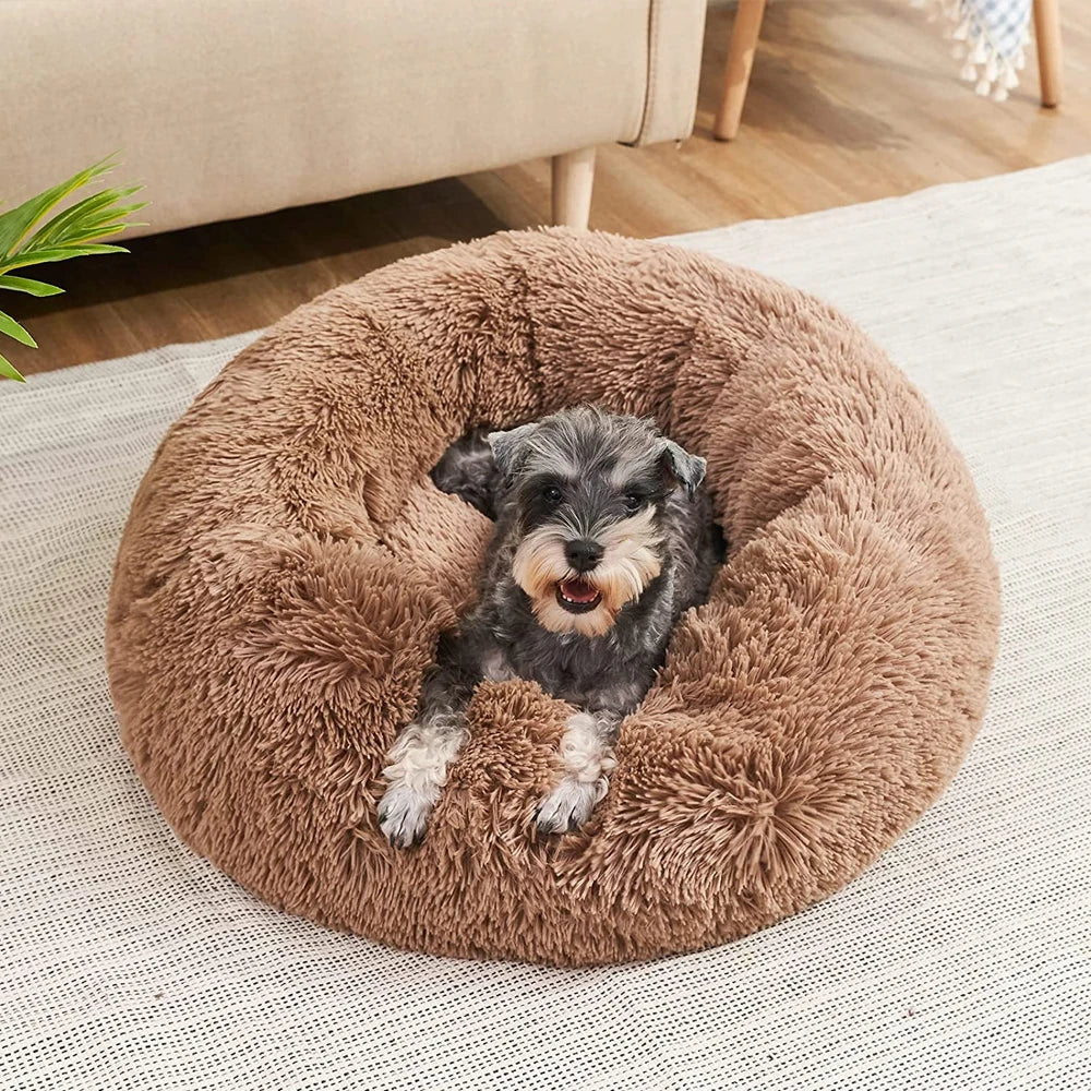 40-90cm 6 Sizes Round Pet Bed for Large Dog Bed Super Soft Cat Bed Plush Dog House for Medium Dog House Winter Warm Sleeping HARMONYA STORE