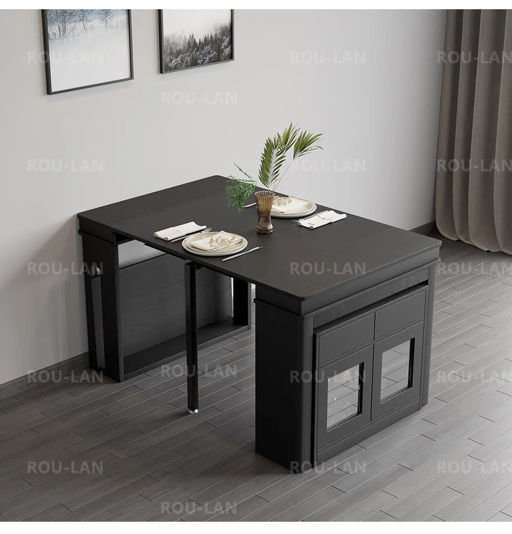 Modern Extendable Dining Table Rectangle Sideboard With Storage by HARMONYA STORE