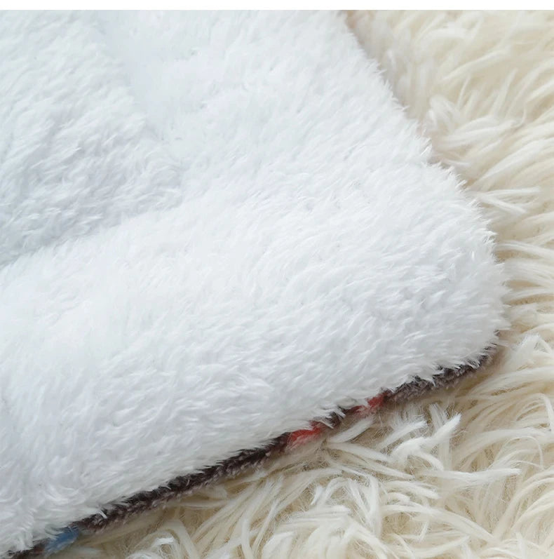 Flannel Pet Sleeping Mat Dog Bed Cat Litter Puppy Bed Dog Sofa Lovely Mattress Cushion for Small Large Dog Blanket For Winter by HARMONYA STORE