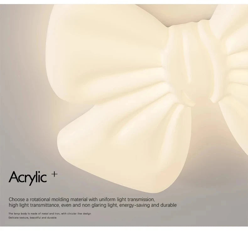 Creative Butterfly Knot Bedroom Led Ceiling Chandelier Modern Children's Room Lamp Home Decorate Living Room Dining Lamp Fixture by HARMONYA STORE